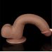 Реалистичный фаллоимитатор с мошонкой LoveToy Sliding Skin Dual Layer Dong 9 Brown, подвижная кожа, присоска (22 см, Ø 3.7 см)